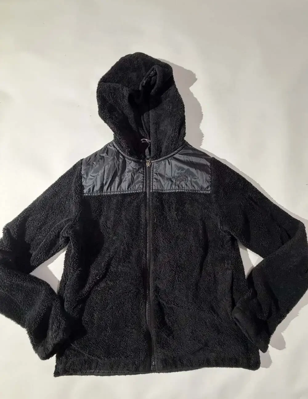The North Face Girls L Black Sherpa Fleece Hoodie Full Zip Jacket